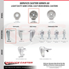 Service Caster 4 Inch Semi Steel Swivel Top Plate Caster Lock Brakes 2 Rigid SCC, 2PK SCC-TTL20S415-SSR-2-R-2